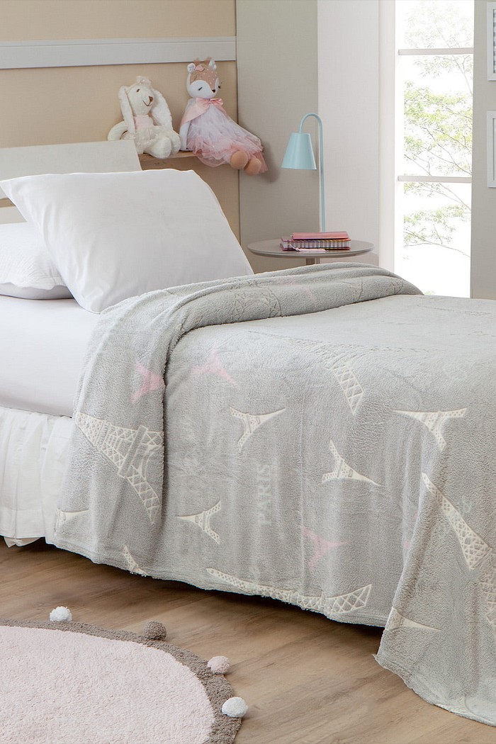 Manta Infantil Solteiro Microfibra Soft Brilha no Escuro - Paris