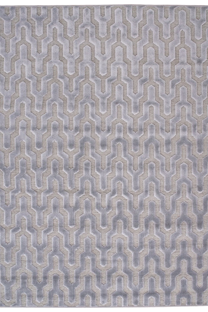 Tapete de Sala Pelo Baixo Egípcio com Relevo Hammadi Cinza 2,50x3,00