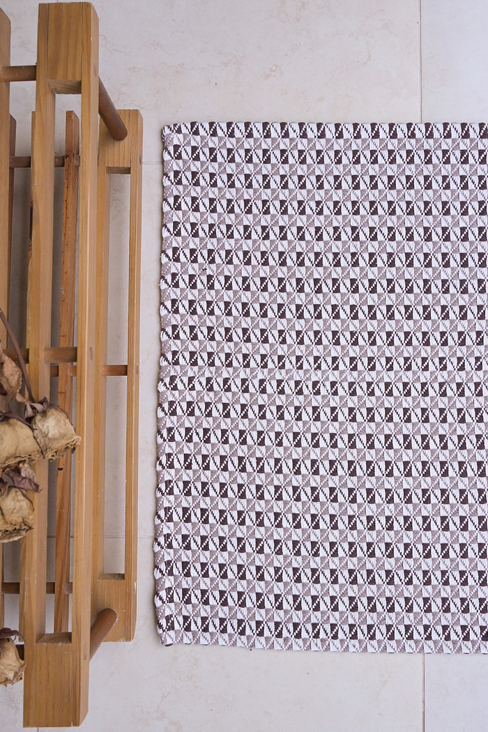 Tapete Avulso 45x65 Algodão Marrocos Mesclado Marrom