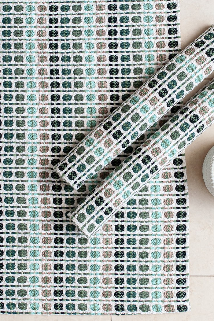 Kit de Cozinha 3 Peças Algodão Indiano Verde Água