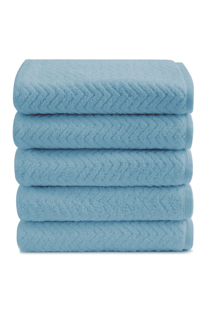 Jogo De Toalhas 5 peças Banho Fio Penteado Milly Azul