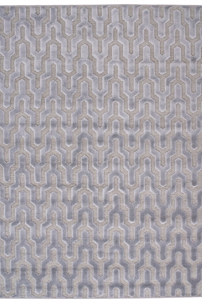 Tapete de Sala Pelo Baixo Egípcio com Relevo Hammadi Cinza 2,00x2,50