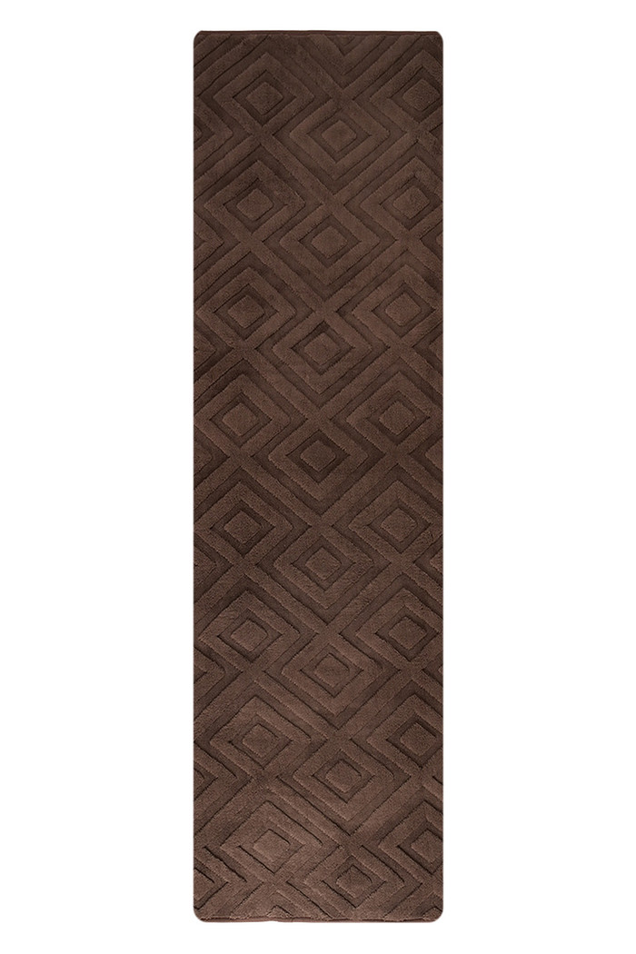 Tapete Passadeira Microfibra SuperSoft Pequim 60x200 - Lotus Marrom Escuro