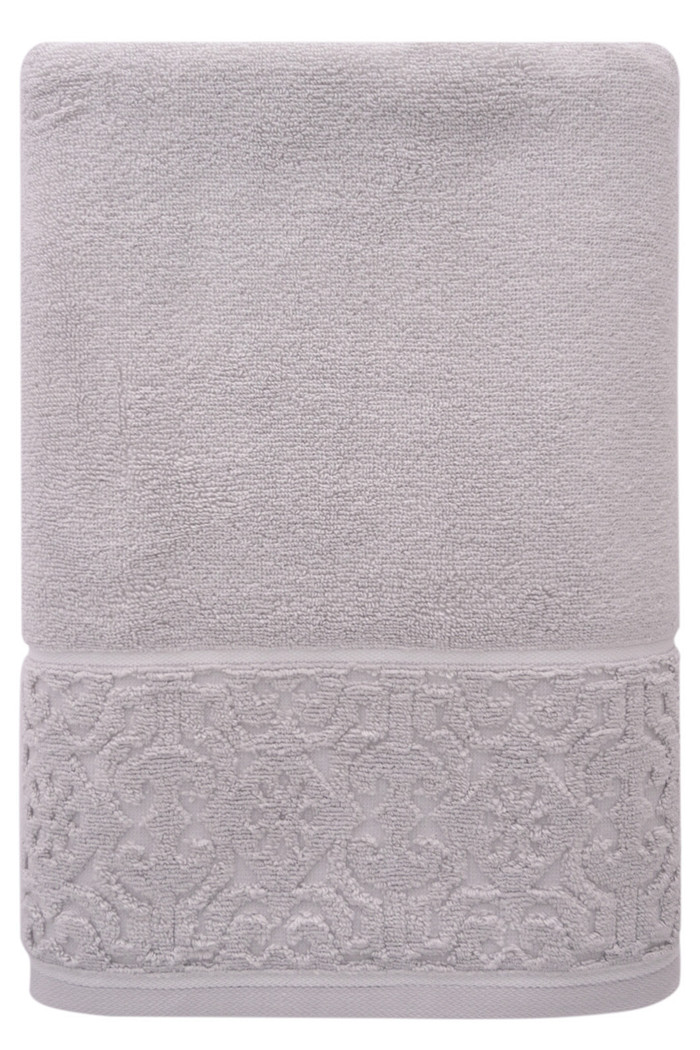 Toalha Banho 500g Super Soft Zero Twist Arabesco 70cmx140m Cinza