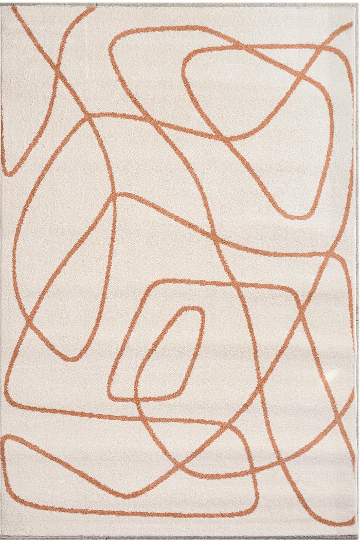 Tapete para Sala Essenciais Organico Tracejado Coral 300x400