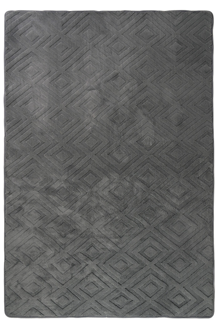 Tapete Passadeira Microfibra SuperSoft Pequim 100x140 - Lotus Chumbo