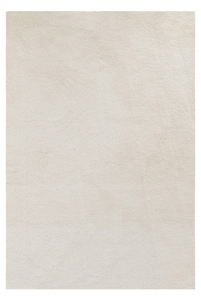 Tapete Peludo Ultra Macio Pele de Coelho Antiderrapante Off White 60X180