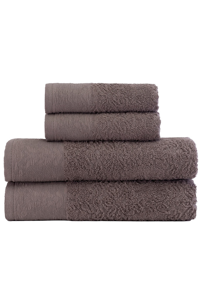 Jogo De Toalhas Banho Fio Penteado Splendore 4 Peças - Chumbo