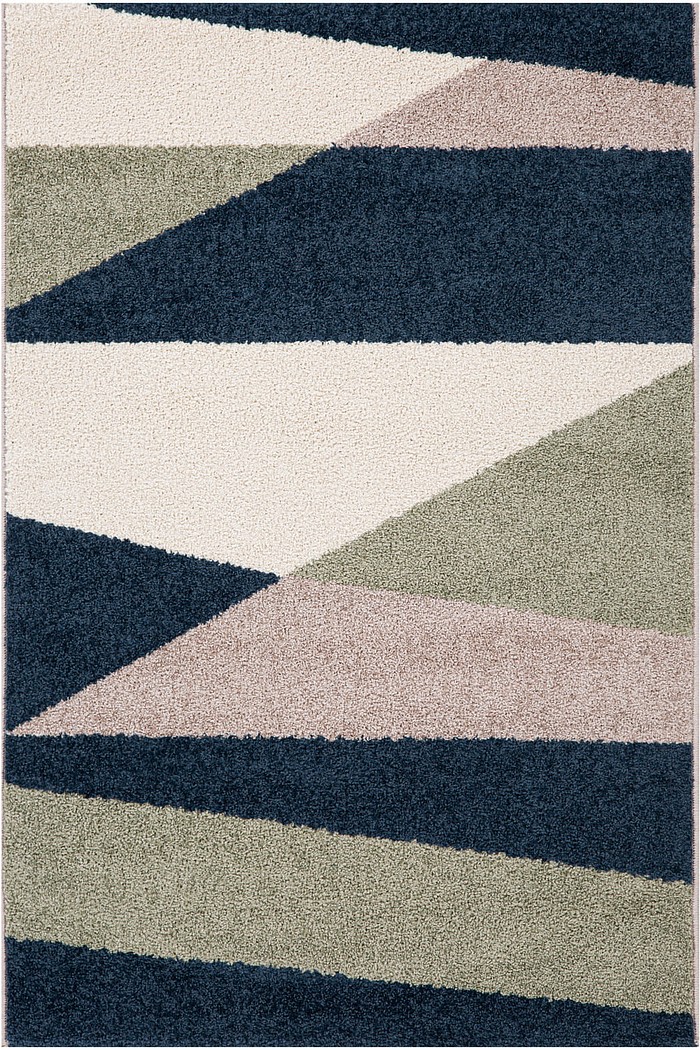 Tapete para Sala Grande Essenciais Geo Azul 200x300