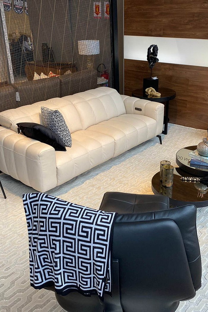 Tapete de Sala Pelo Baixo Egípcio com Relevo Hammadi Off-White 2,00x2,50