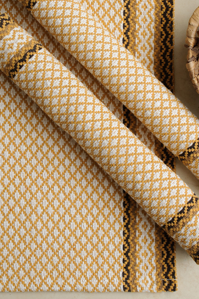 Kit de Cozinha 3 Peças Algodão Montreal Mostarda