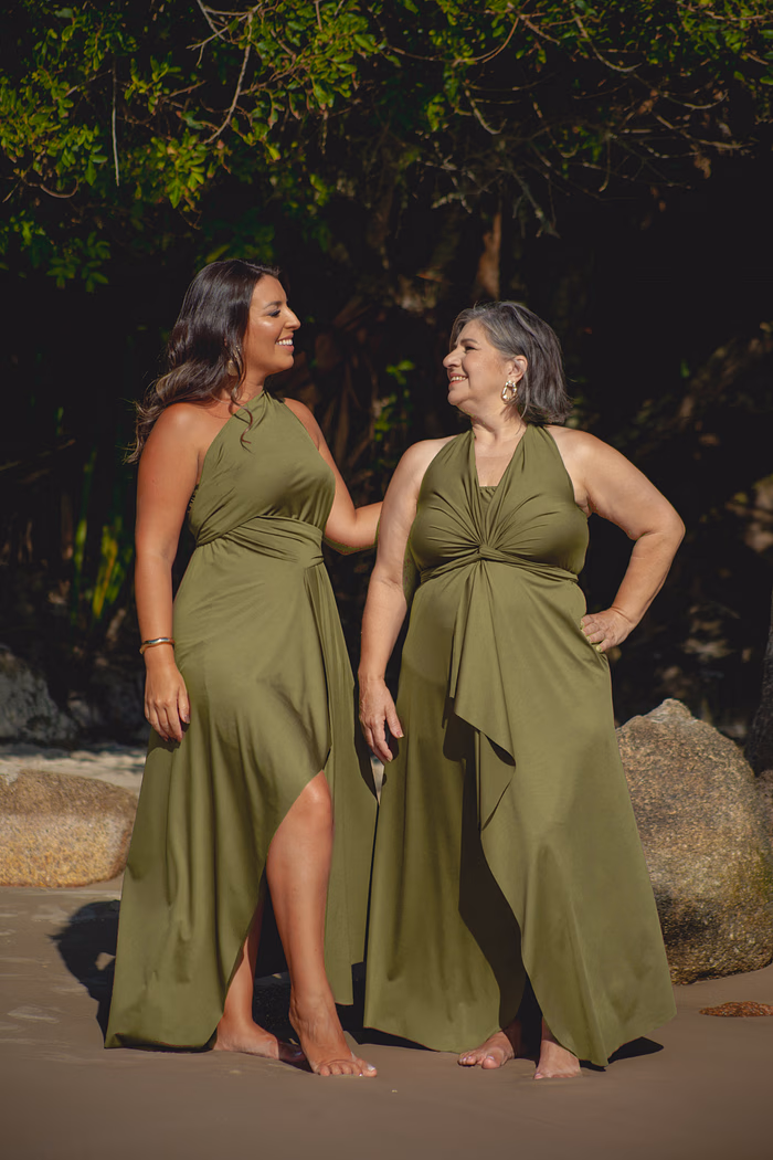 Saída 1001 formas longa verde militar