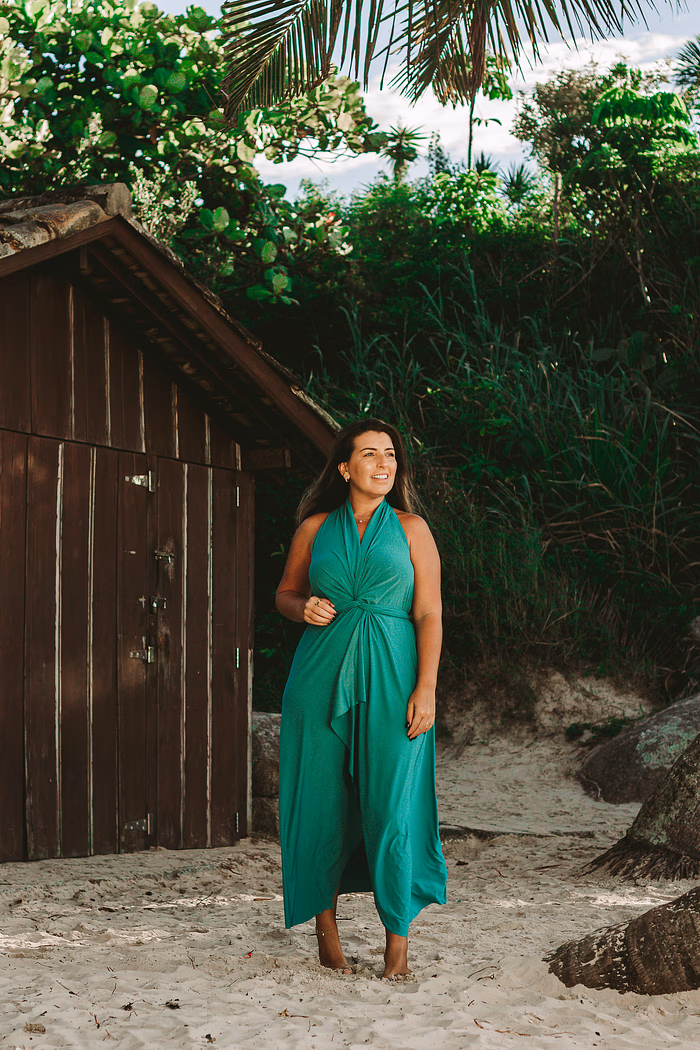 Saída 1001 formas longa verde jade