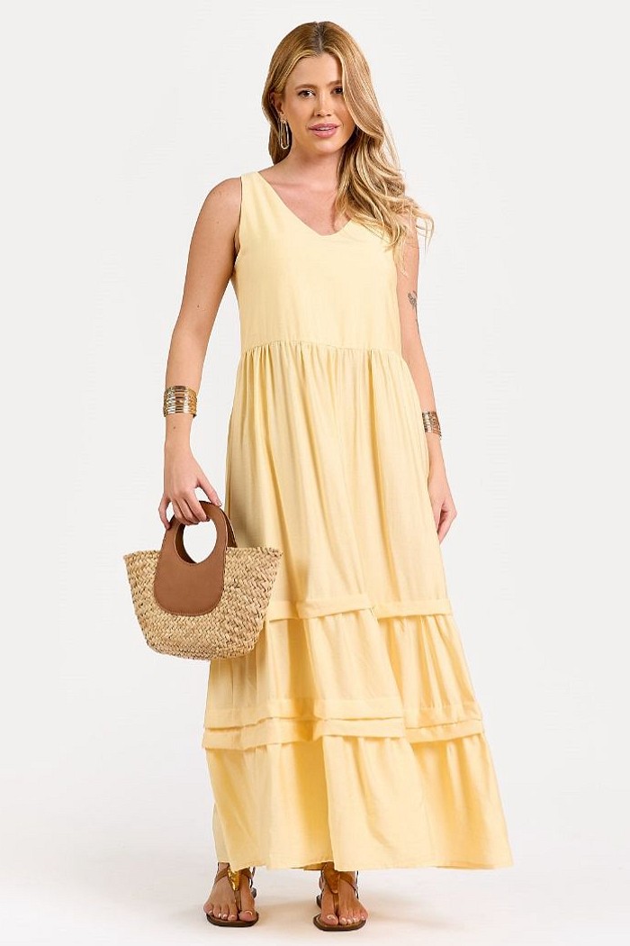 VESTIDO LONGO NERVURAS MARE ALTA BV