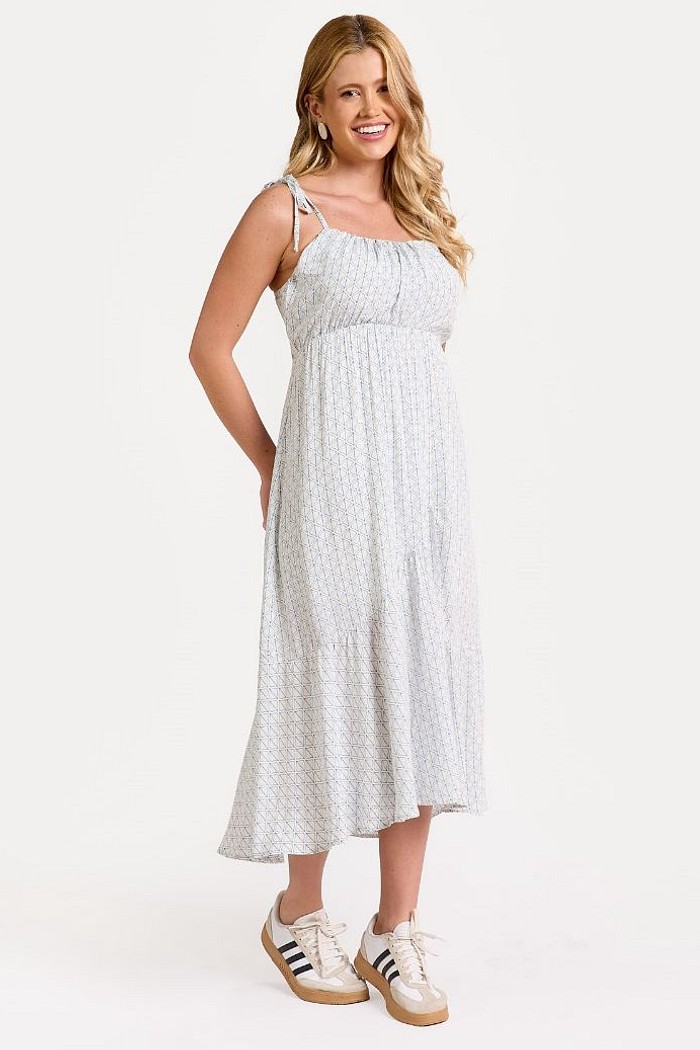 VESTIDO ALÇAS COM AMARRAÇAO FOLHAS