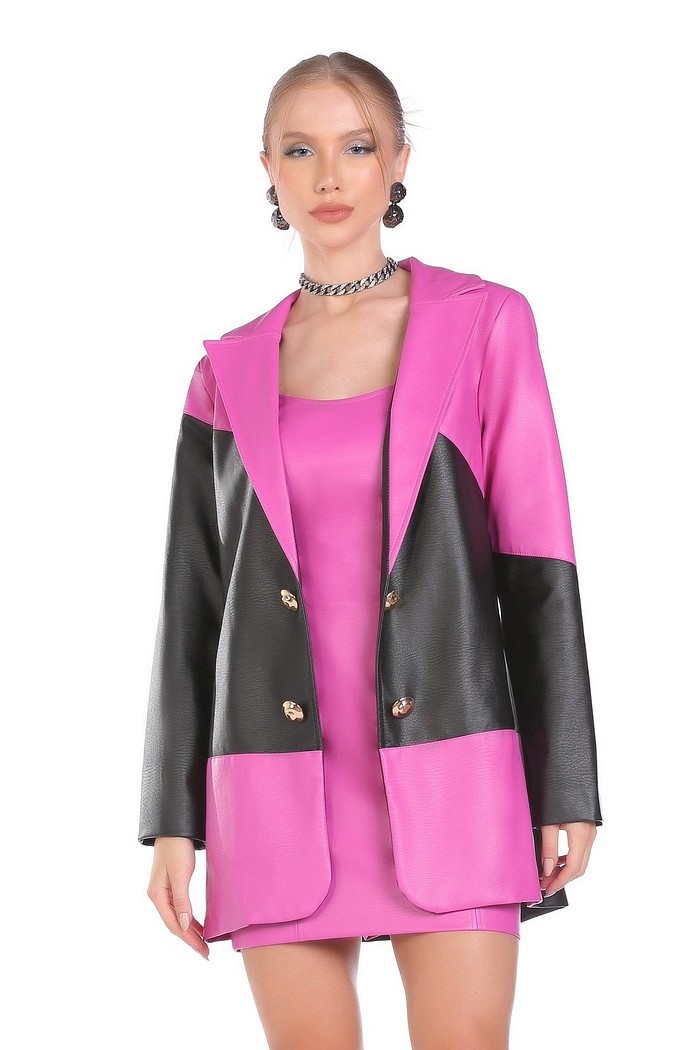 Blazer Bicolor Leather Fake Luleg 223