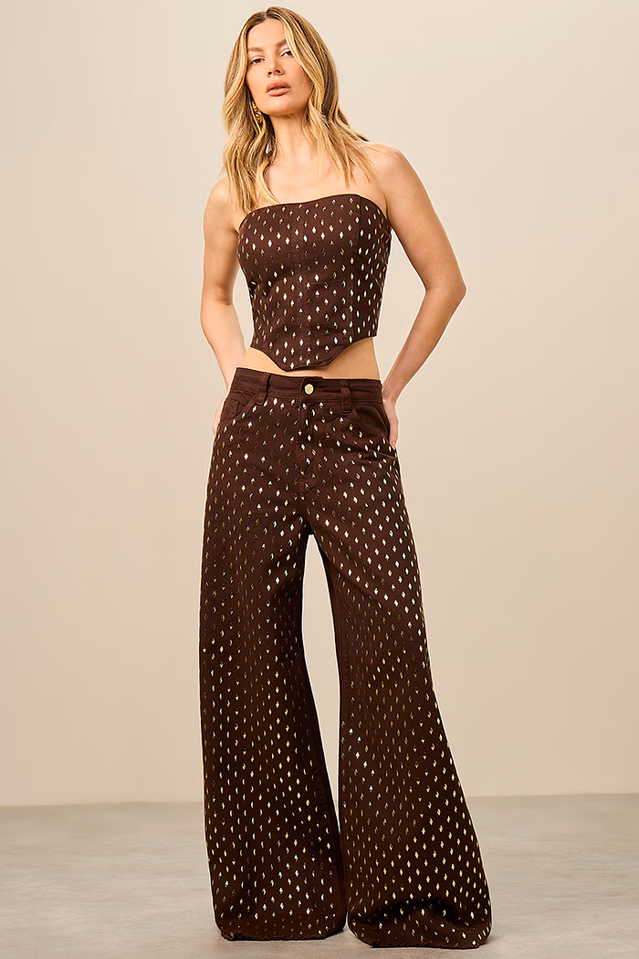 CALÇA SARJA MAXI PANTALONA COM TERMO