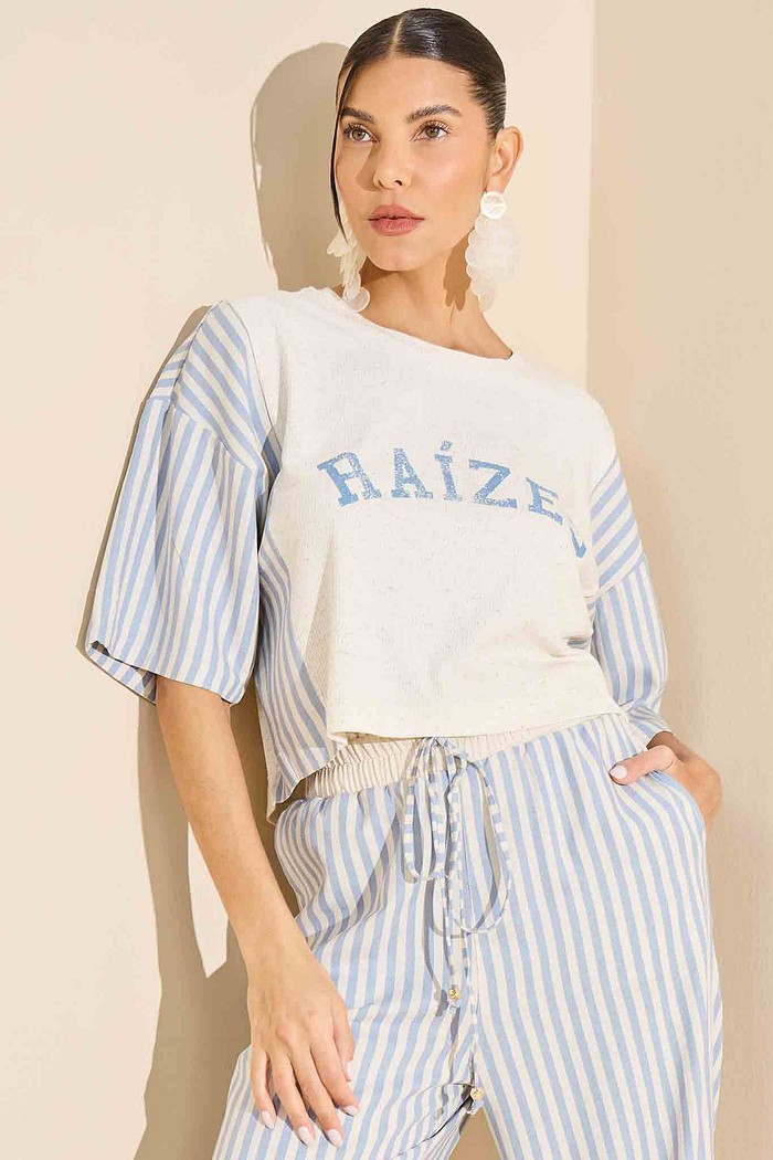T-SHIRT MALHA LISTRADO