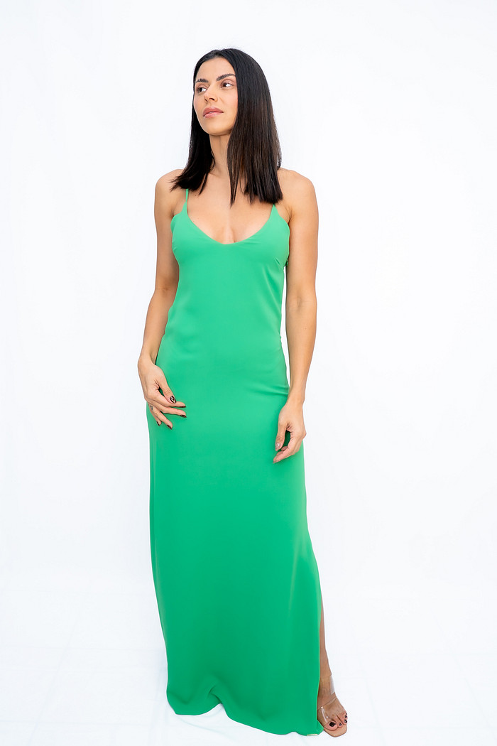 Vestido Longo Decote nas Costas Verde Bana Bana