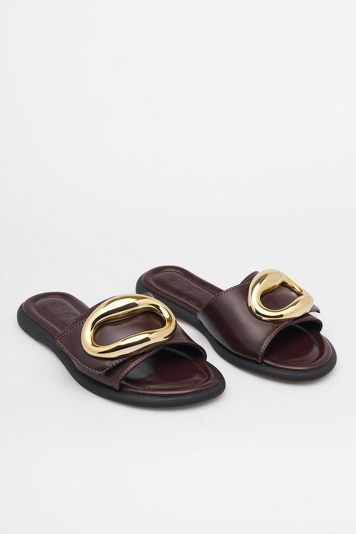 Rasteira Martina Café Slide Feminino Mist