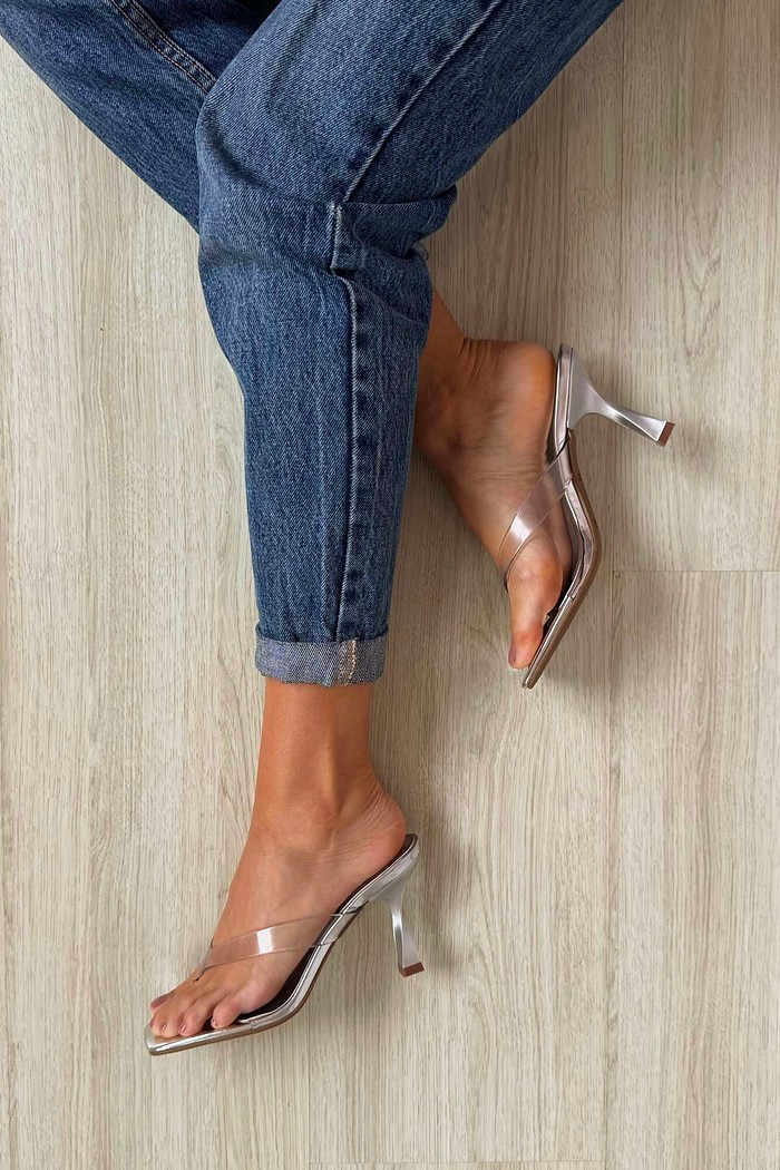 Tamanco Débora Vinil Silver