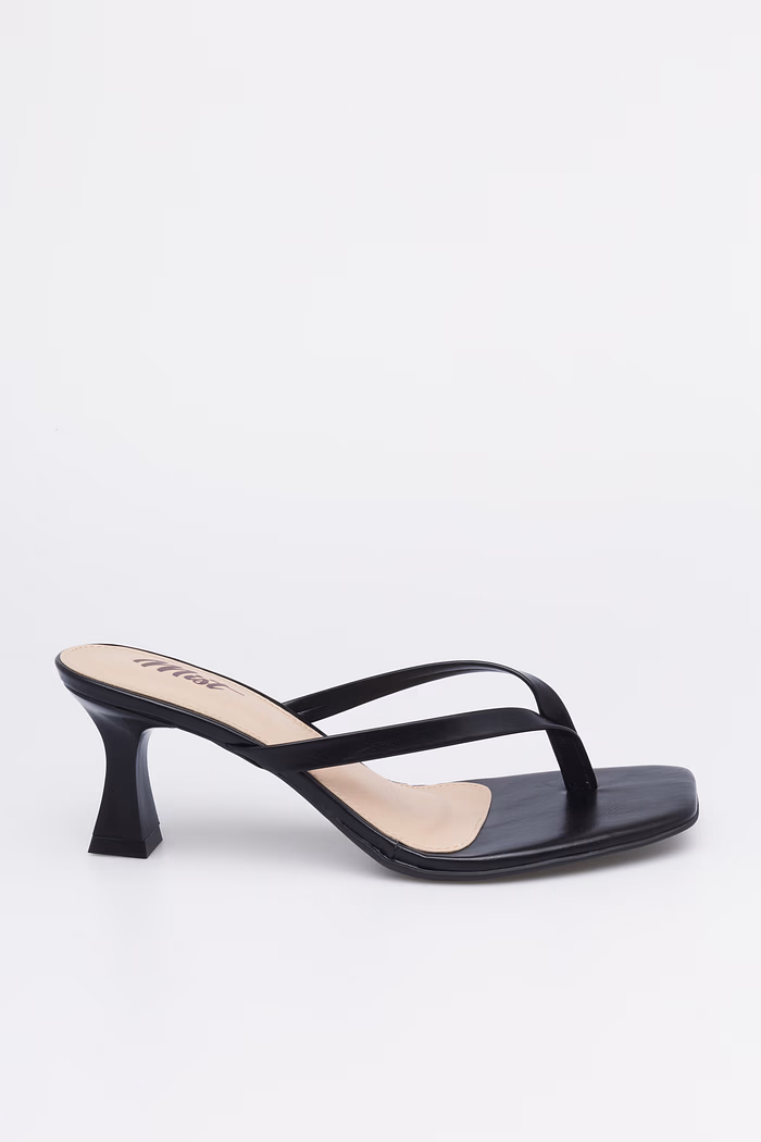 Tamanco Maya Preto MIST – sandália feminina minimalista com salto fino