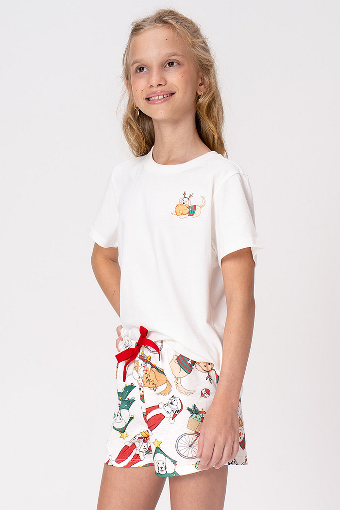 PIJAMA DE ALGODÃO JUVENIL MENINA - NATAL AU