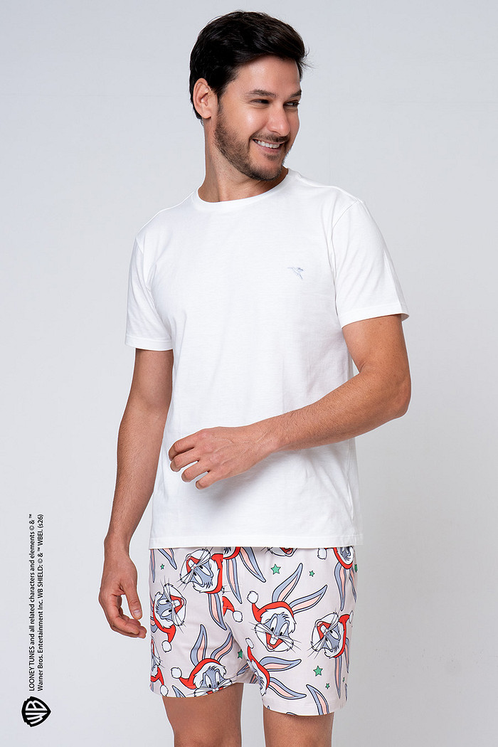 SAMBA CANÇÃO ESTAMPADA ALGODÃO - NATAL PERNALONGA