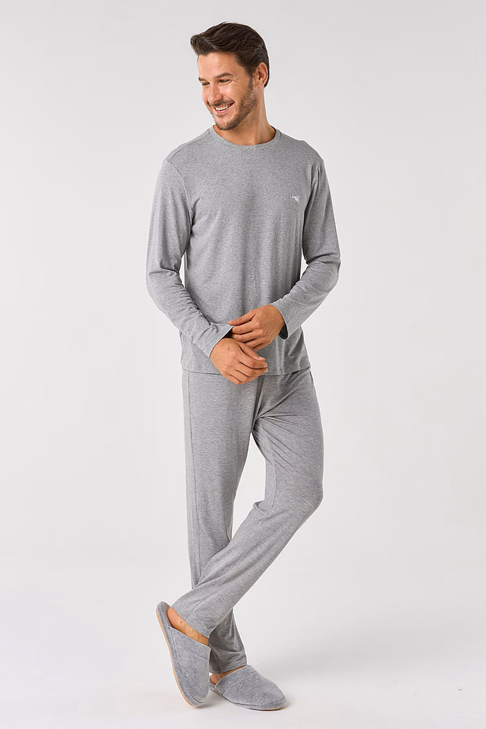 PIJAMA EM VISCOSE MASCULINO LONGO - CLÁSSICO VISCOSE MESCLA