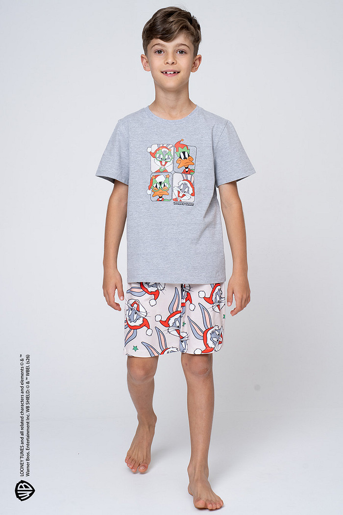 PIJAMA JUVENIL MENINO CURTO ALGODÃO - NATAL PERNALONGA