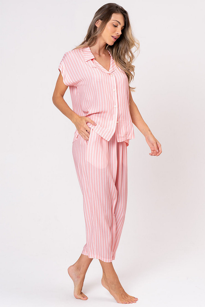 PIJAMA AMERICANO DE VISCOSE - BALLET DAS ÁGUAS