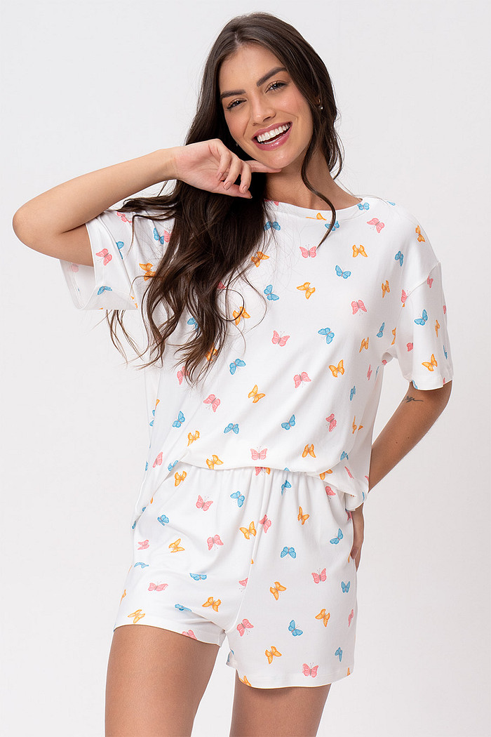 PIJAMA CURTO BORBOLETAS - GIFTS FÉRIAS