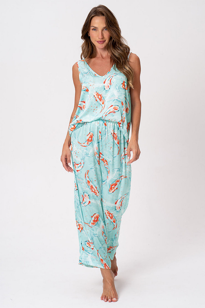 PIJAMA ACETINADO PANTACOURT - DOCE ÁGUA