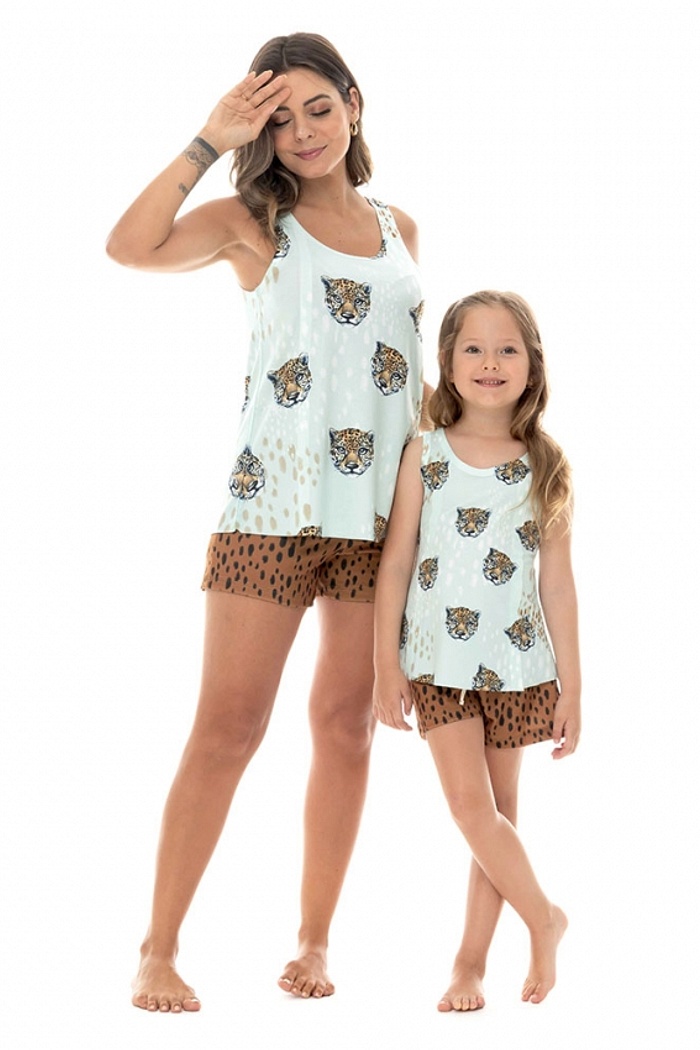 Conjunto Pijama Infantil Feminino Diversas Onças