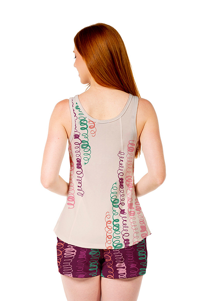 Conjunto Pijama Adulto Feminino Ararinha Rabiscos