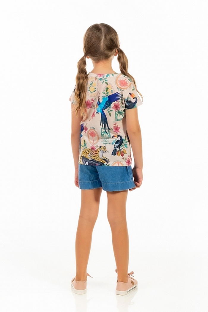 Baby Look Florata Infantil Bichos Flores Verão Postal