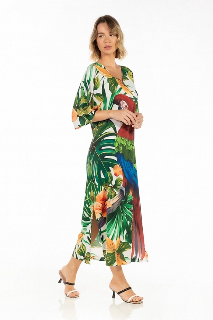 Kaftan Atena Arara Folhagens