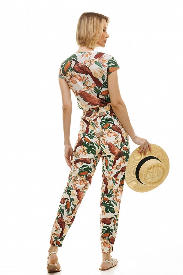 Baby Look Florata Tucano Marrom Flores