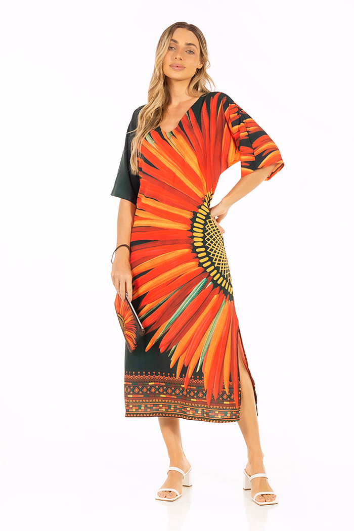 Kaftan Atena Cocares Barrado Verde