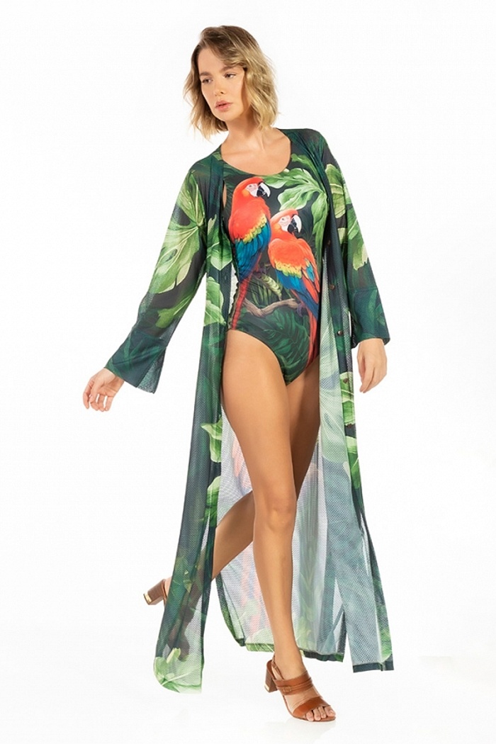 Body Regata Casal Araras Folhagens