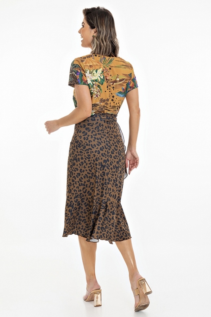 Blusa Atena Onça Folhagem Índio