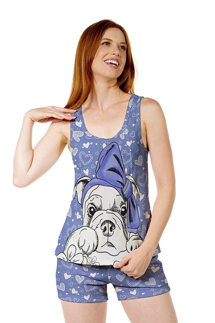 Conjunto Pijama Adulto Feminino Cute Dog