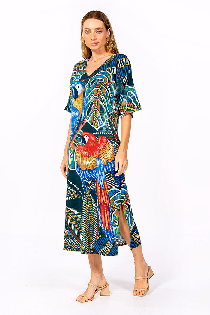 Kaftan Atena Araras e Cores