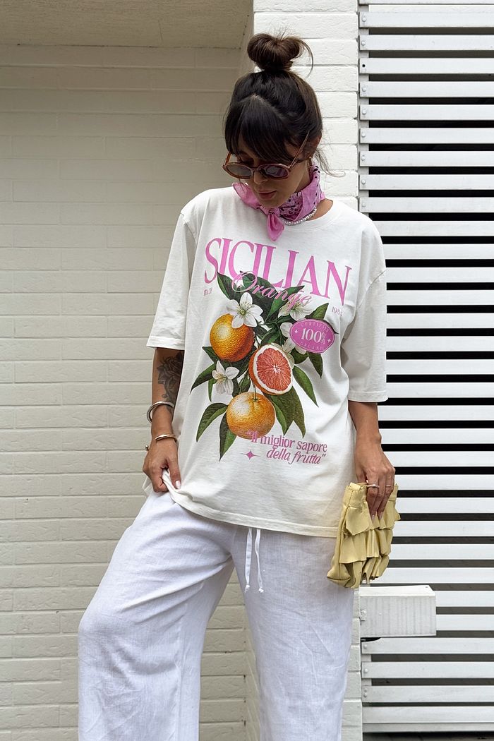 T-SHIRT OVERSIZED SICILIAN ORANGE OFF WHITE