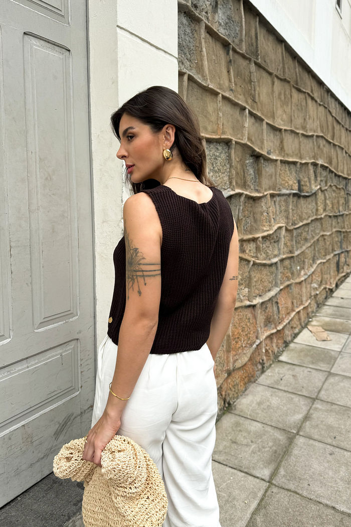 REGATA TRICO LAURA MARROM