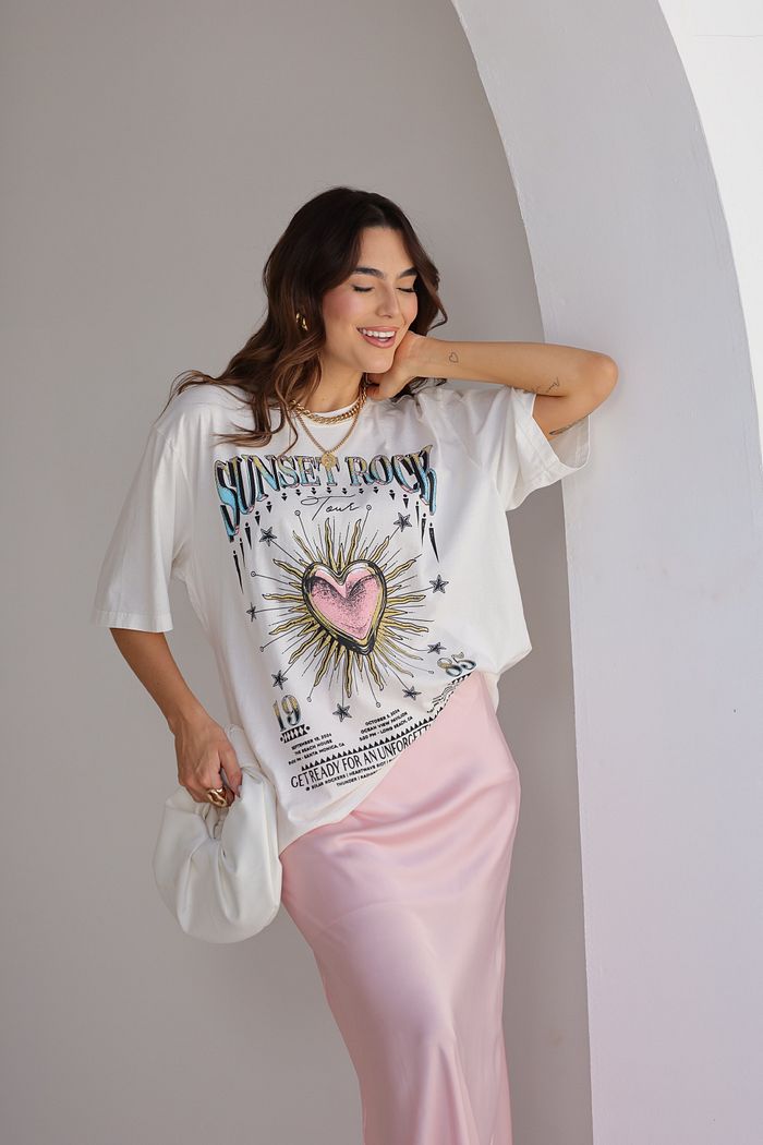 T-SHIRT OVERSIZED SUNSET ROCK TOUR OFF WHITE