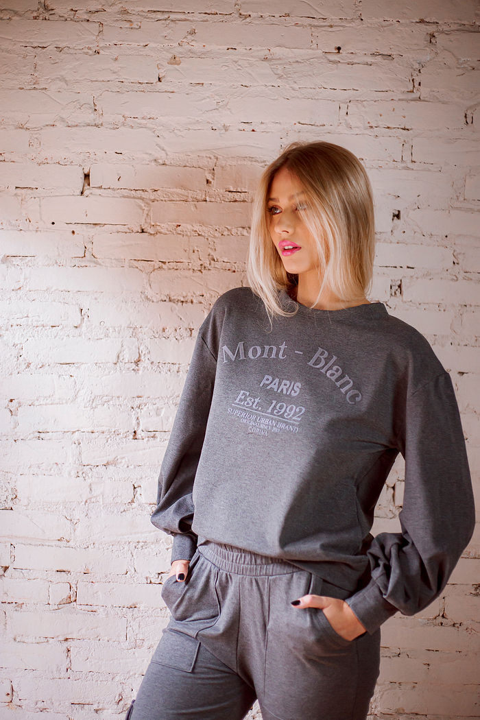 Moletom Manga Bufante Feminino Paris Monique