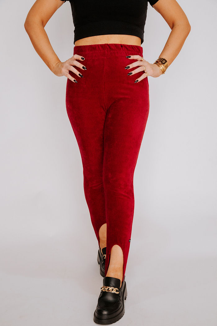 LEGGING PEZINHO VELUDO COTELÊ MADALENA BORDO