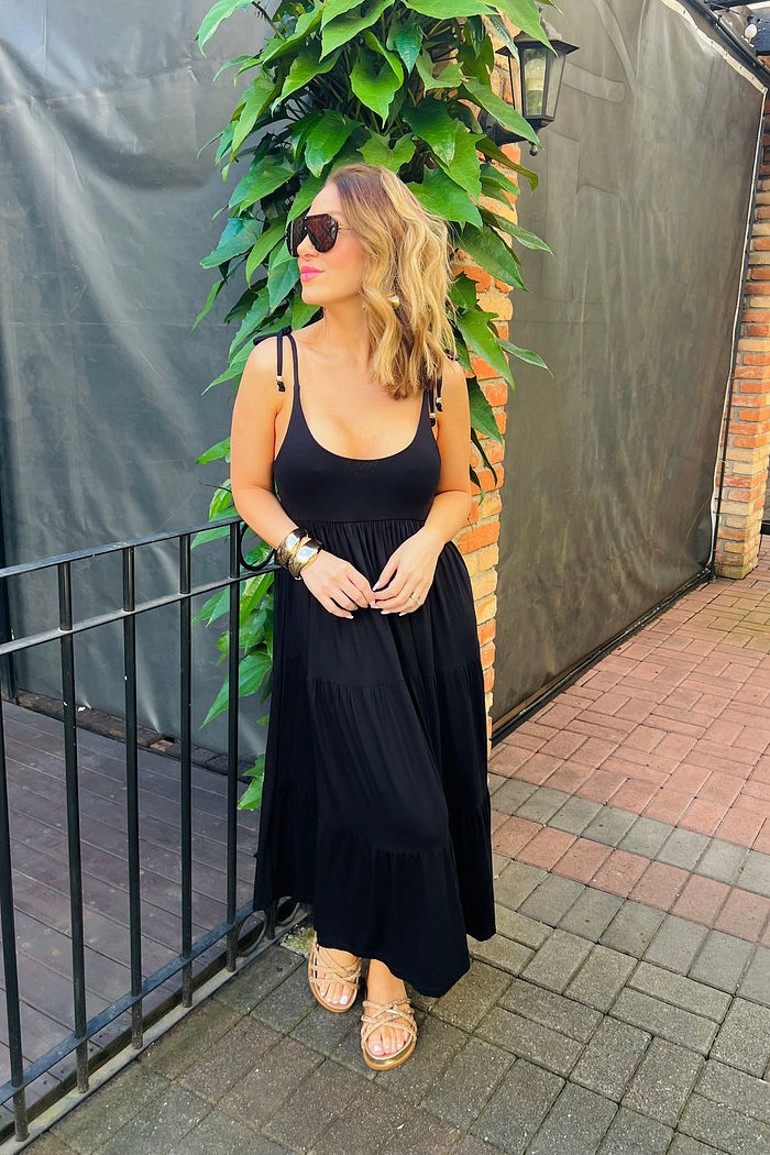Vestido Midi de Alcinha Alana Preto