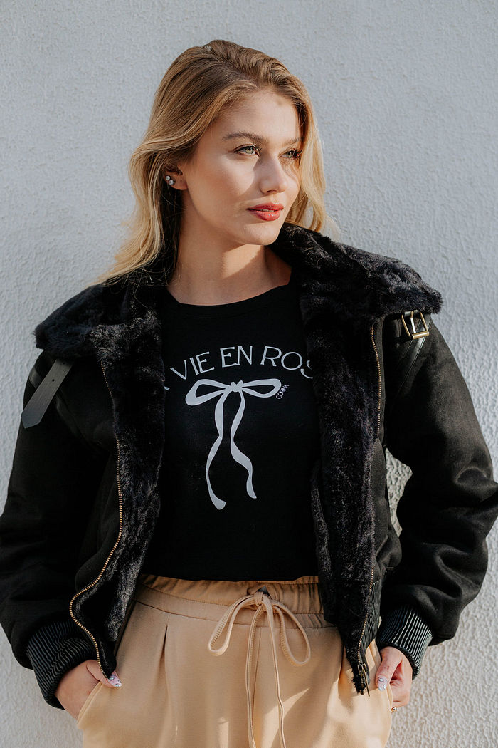 JAQUETA SUEDE PELO RENATA PRETA